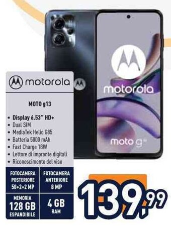 Unieuro motorola MOTO g13 offerta