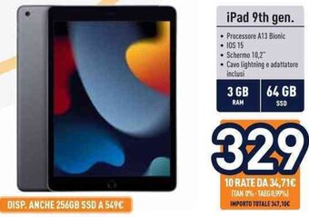 Unieuro iPad 9th gen. offerta