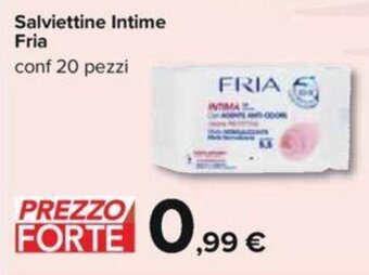 Carrefour Salviettine Intime Fria conf 20 pezzi offerta