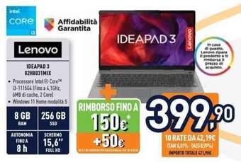 Unieuro Lenovo IDEAPAD 3 82H8031MIX offerta