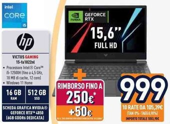 Unieuro hp VICTUS GAMING 15-fa1022nl offerta