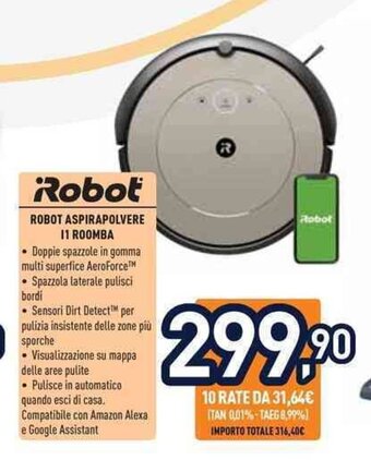Unieuro Robot ROBOT ASPIRAPOLVERE 11 ROOMBA offerta