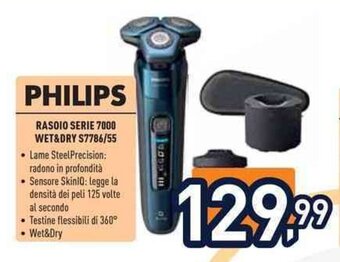 Unieuro PHILIPS RASOIO SERIE 7000 WET&DRY S7786/55 offerta