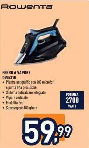Unieuro Rowenta FERRO A VAPORE DW5310 offerta