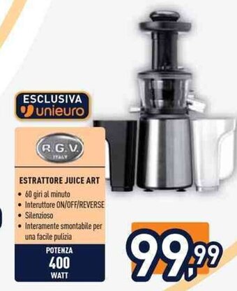 Unieuro R.G.V. ESTRATTORE JUICE ART offerta
