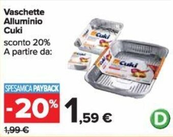 Carrefour Vaschette Alluminio Cuki offerta