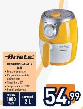 Unieuro Ariete FRIGGITRICE AD ARIA 4615 offerta