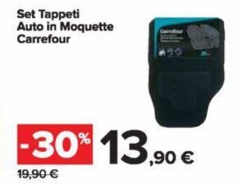 Carrefour Set Tappeti Auto in Moquette Carrefour offerta