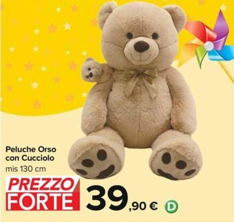Carrefour Peluche Orso con Cucciolo mis 130 cm offerta