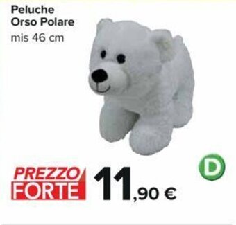 Carrefour Peluche Orso Polare mis 46 cm offerta