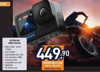 Unieuro ACTION CAM HERO 12 BLACK offerta