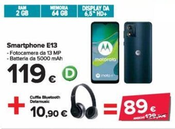 Carrefour motorola Smartphone E13 offerta