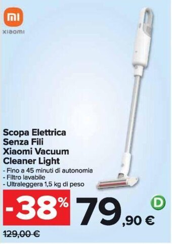 Carrefour Scopa Elettrica Senza Fili Xiaomi Vacuum Cleaner Light offerta