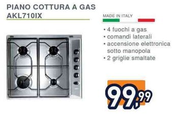 Unieuro PIANO COTTURA A GAS AKL7101X offerta
