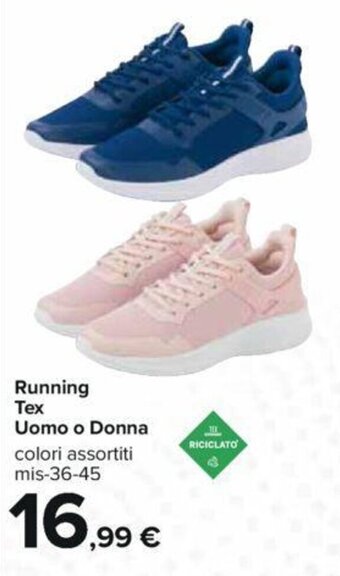 Carrefour Running Tex Uomo o Donna colori assortiti mis-36-45 offerta