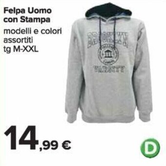 Felpa Uomo con Stampa modelli e colori assortiti tg M-XXL