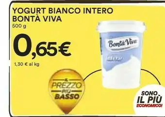 Ipercoop Bontà viva Yogurt Intero 500 G(ml) offerta