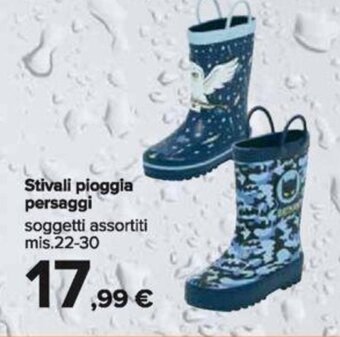 Stivali pioggia persaggi soggetti assortiti mis.22-30