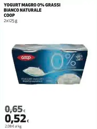 Coop Yogurt Magro 0% Bianco Naturale offerta