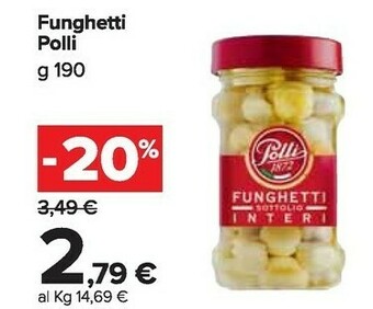 Carrefour Market Polli Funghetti Sottolio Interi 190 G(ml) offerta