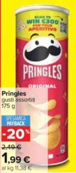 Carrefour Pringles gusti assortiti 175 g offerta