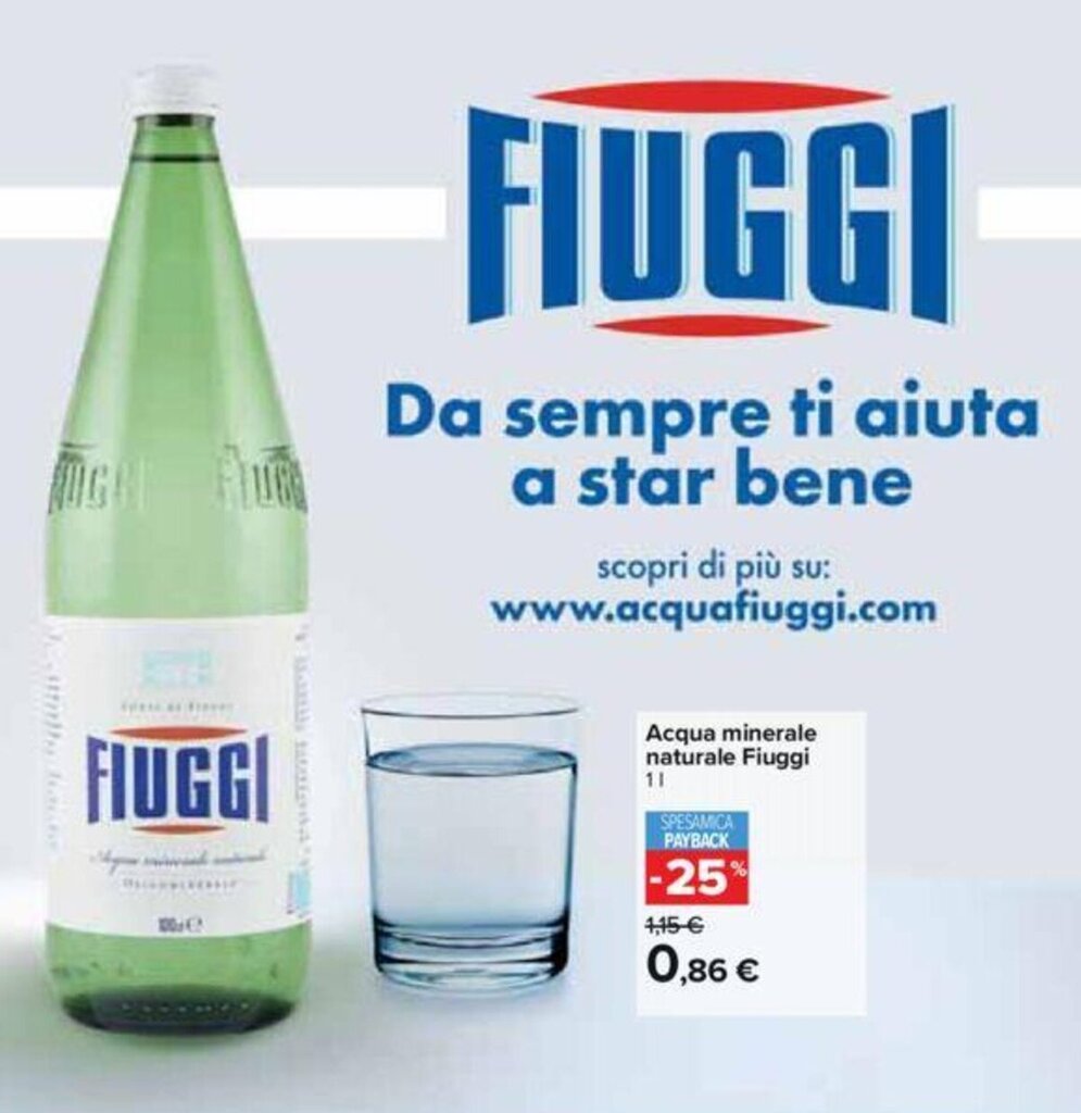 Carrefour Acqua minerale naturale Fiuggi 1 l offerta