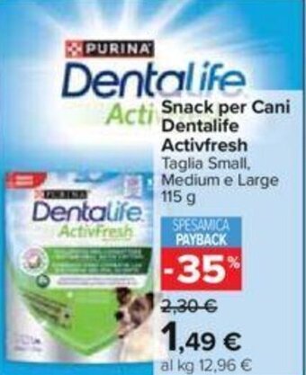 Carrefour Snack per Cani Dentalife Activfresh 115 g offerta