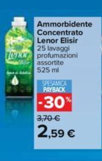 Ammorbidente Concentrato Lenor Elisir 25 lavaggi 525 ml