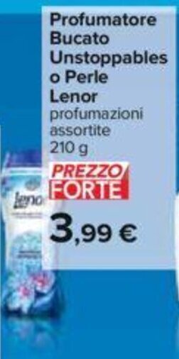 Carrefour Profumatore Bucato Unstoppables o Perle Lenor profumazioni assortite 210 g offerta