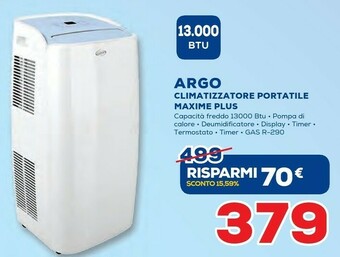 Euronics Argo Climatizzatore Portatile Maxime Plus offerta