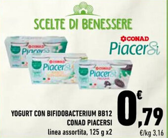 Conad YOGURT CON BIFIDOBACTERIUM BB12 CONAD PIACERSI linea assortita, 125 g x2 offerta