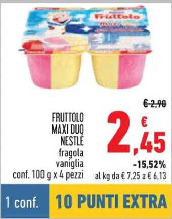 Conad FRUTTOLO MAXI DUO NESTLÉ fragola vaniglia conf. 100 g x 4 pezzi offerta
