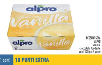 Conad DESSERT SOYA ALPRO vanilla, cioccolato fondente conf. 125 g x 4 pezzi offerta
