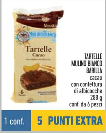 Conad TARTELLE MULINO BIANCO BARILLA cacao con confettura di albicocche 288 g conf. da 6 pezzi offerta