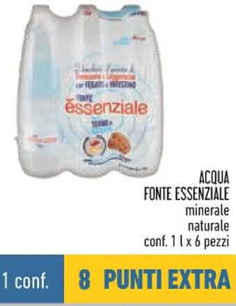 Conad ACQUA FONTE ESSENZIALE minerale  naturale conf. da 1 l x 6 pezzi offerta