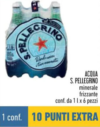 Conad ACQUA S. PELLEGRINO minerale frizzante conf. da 1 l x 6 pezzi offerta