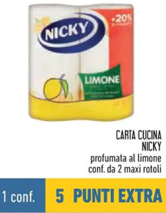 Conad CARTA CUCINA NICKY profumata al limone conf. da 2 maxi rotoli offerta