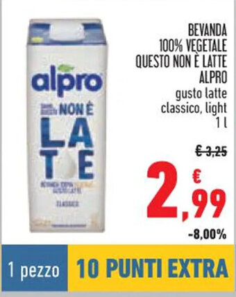 BEVANDA 100% VEGETALE QUESTO NON È LATTE ALPRO gusto latte classico, light 1 L