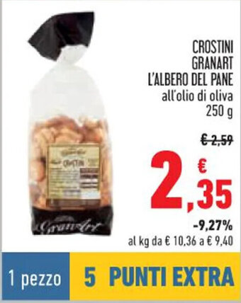 Conad CROSTINI GRANART L'ALBERO DEL PANE all'olio di oliva 250 g offerta