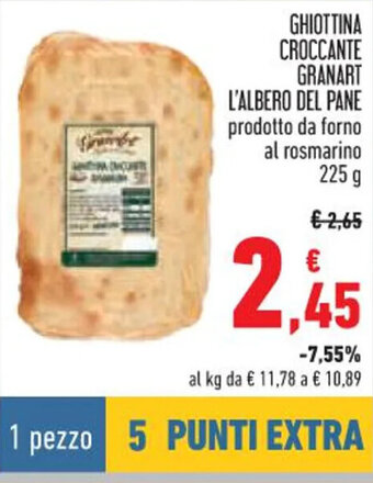 Conad GHIOTTINA CROCCANTE GRANART L'ALBERO DEL PANE prodotto da forno al rosmarino 225 g offerta