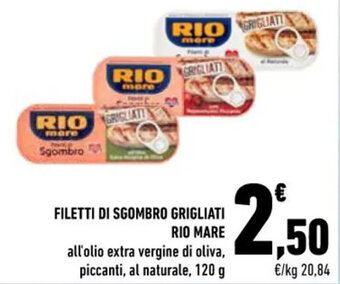 Conad FILETTI DI SGOMBRO GRIGLIATI RIO MARE 120 g offerta