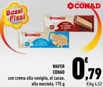 Conad WAFER CONAD alla nocciola 175 g offerta