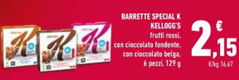 Conad BARRETTE SPECIAL K KELLOGG'S frutti rossi 6 pezzi, 129 g offerta