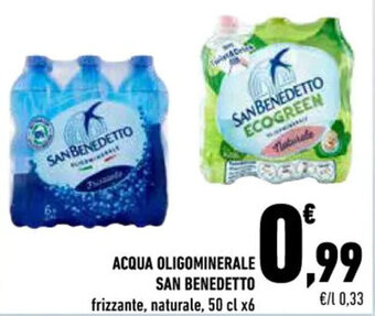 Conad ACQUA OLIGOMINERALE SAN BENEDETTO frizzante 50 cl x6 offerta