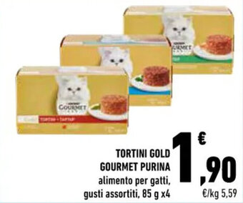 Conad TORTINI GOLD GOURMET PURINA alimento per gatti 85 g x4 offerta