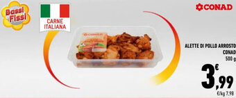 Conad ALETTE DI POLLO ARROSTO CONAD 500 g offerta