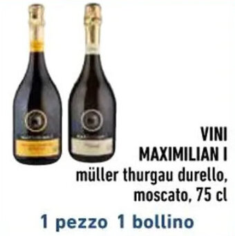 Conad VINI MAXIMILIAN I müller thurgau durello 75 cl offerta