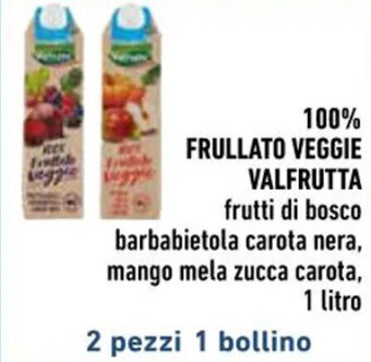 Conad 100% FRULLATO VEGGIE VALFRUTTA frutti di bosco barbabietola carota nera 1 litro offerta