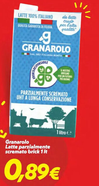 Granarolo Latte parzialmente scremato brick 1 lt