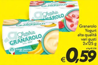 Iper Super Conveniente Granarolo Yogurt alta qualità vari gusti 2x125 g offerta